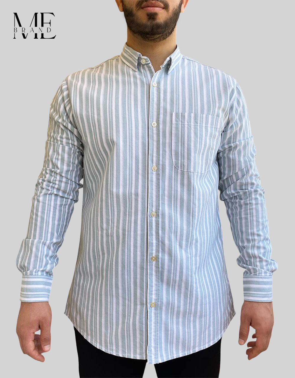 Tommy Hilfiger Green Mint striped long-sleeved shirt